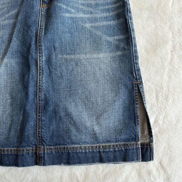 Tommy Hilfiger Vintage Y2K Dark Wash Midi Denim Skirt Size 2 - Picture 2 of 11